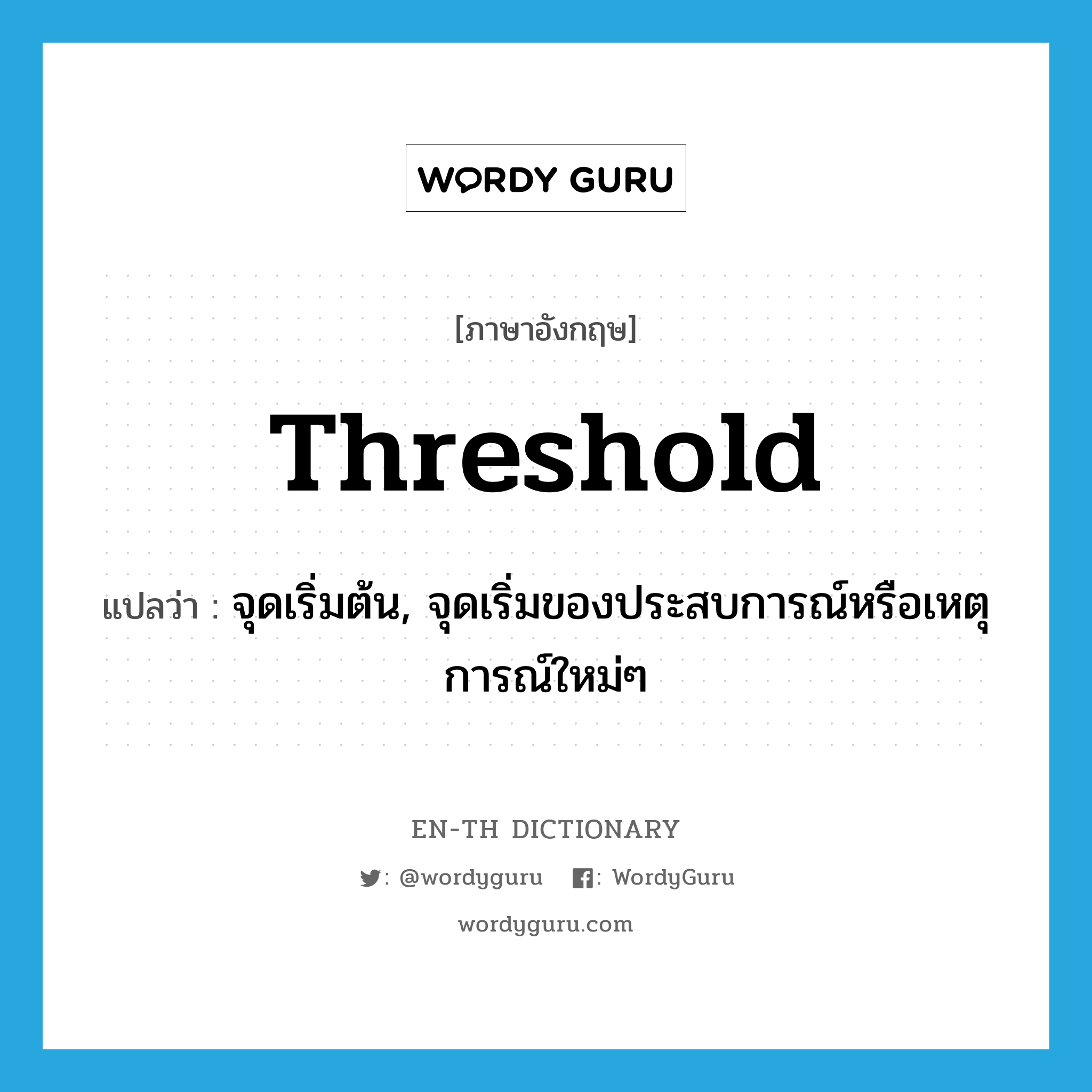 threshold แปลว่า? | WordyGuru