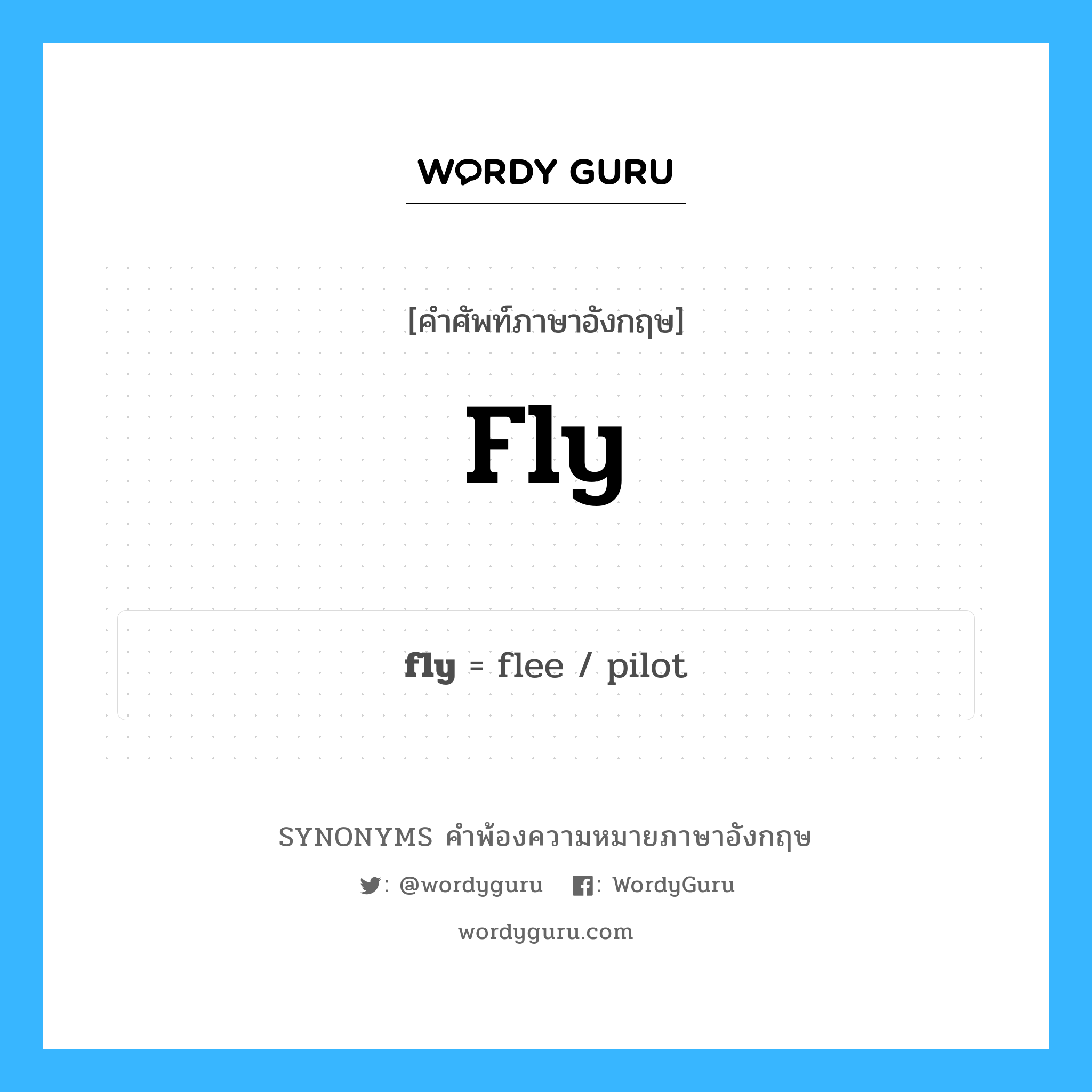 fly คำพ้องความหมายภาษาอังกฤษ พร้อมคำแปลและตัวอย่าง, คำศัพท์ภาษาอังกฤษ fly ความหมายคล้ายกันกับ fly กลุ่มคำ กลุ่มคำกริยา แปลว่า แมลงวัน หมวด fly, กลุ่มคำกริยา, กลุ่มคำคุณศัพท์, กลุ่มคำนาม
