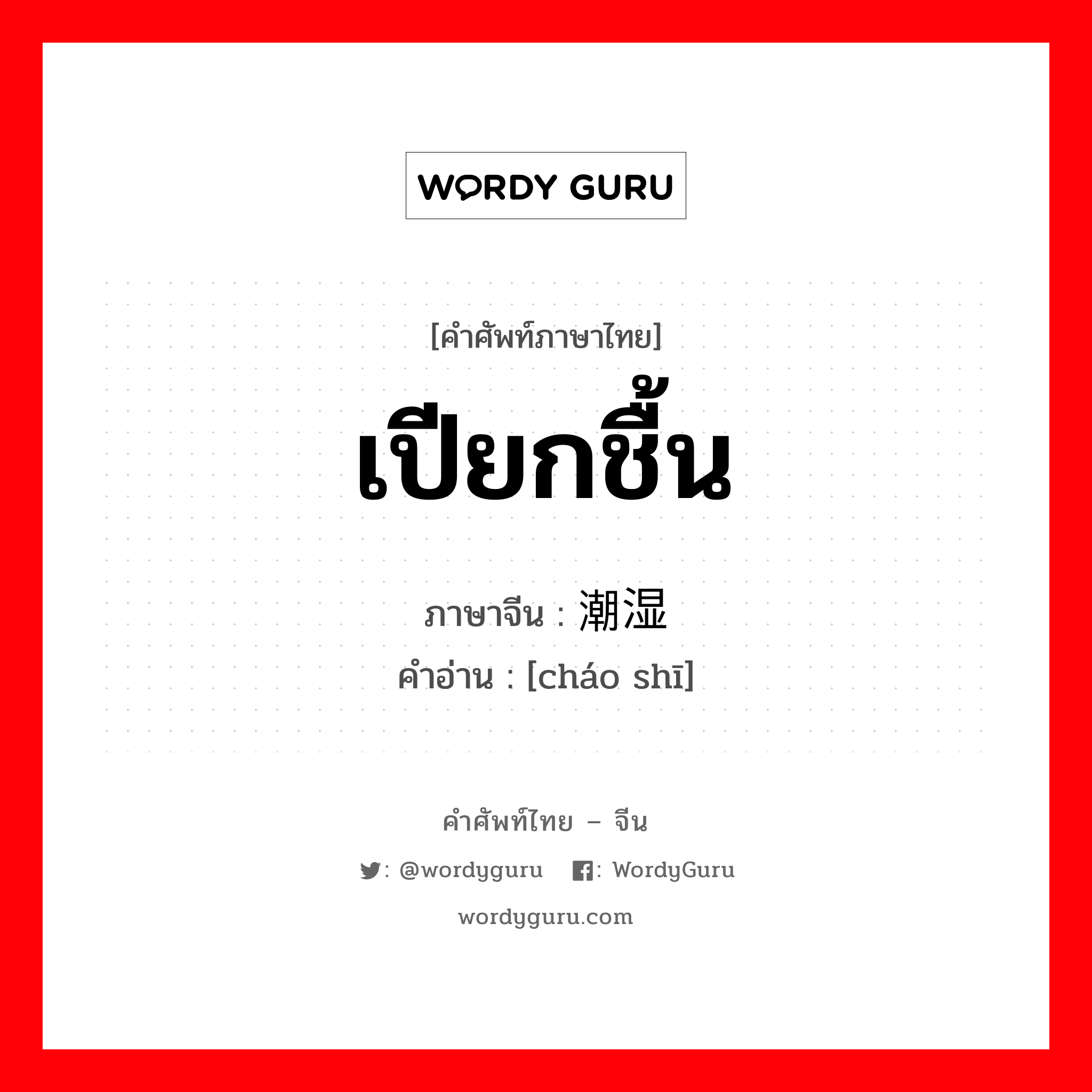 潮湿 ภาษาไทย?, คำศัพท์ภาษาไทย - จีน 潮湿 ภาษาจีน เปียกชื้น คำอ่าน [cháo shī]