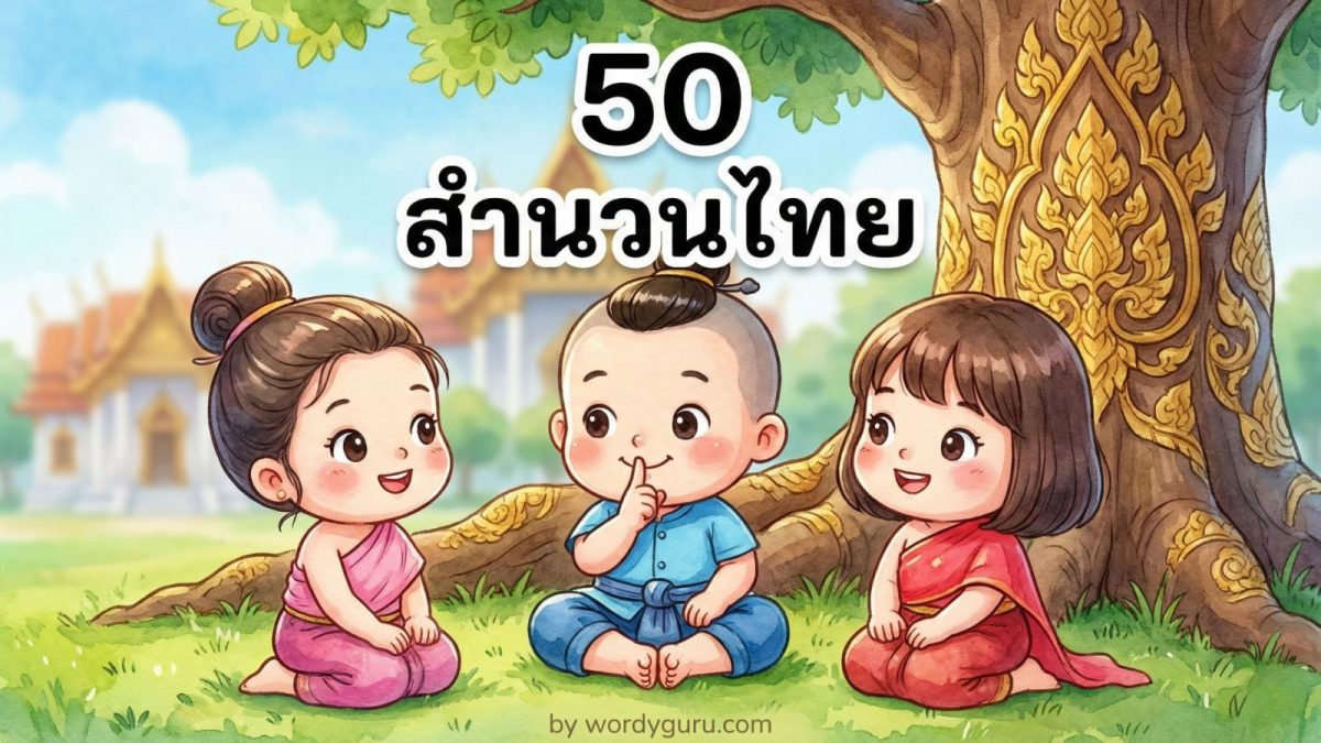 คัดเลือก 50 สำนวนไทยที่ใช้บ่อยที่สุดพร้อมความหมาย