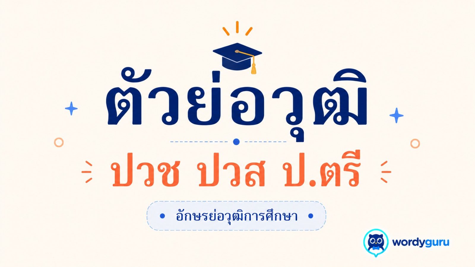 ตัวย่อวุฒิการศึกษา พร้อมคำเต็มและความหมาย