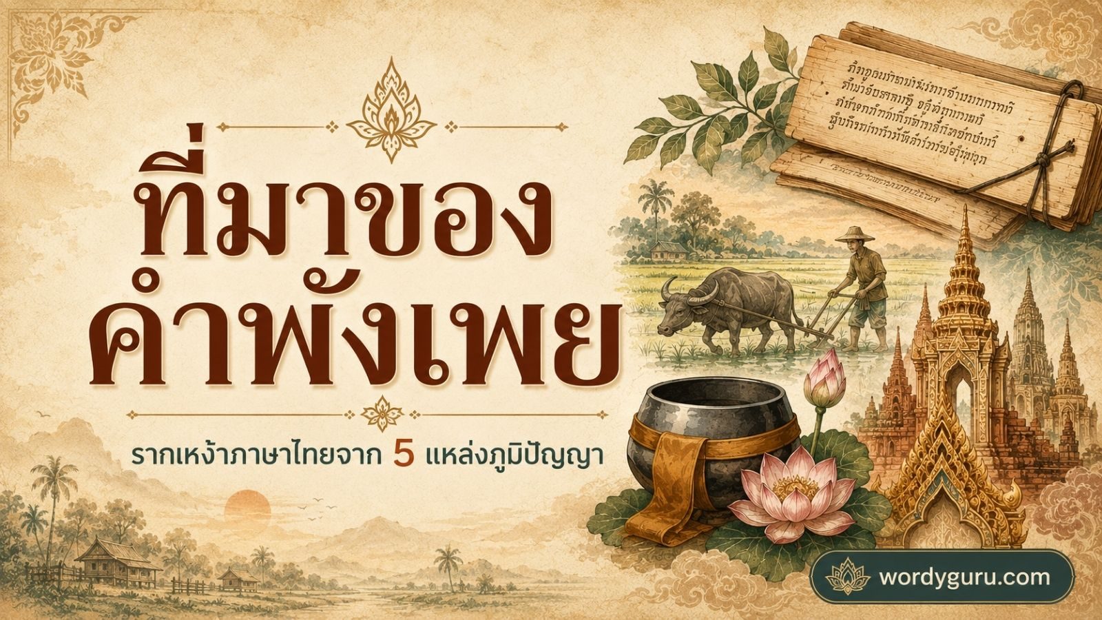ที่มาของคำพังเพย รากเหง้าภาษาไทยจาก 5 แหล่งภูมิปัญญา