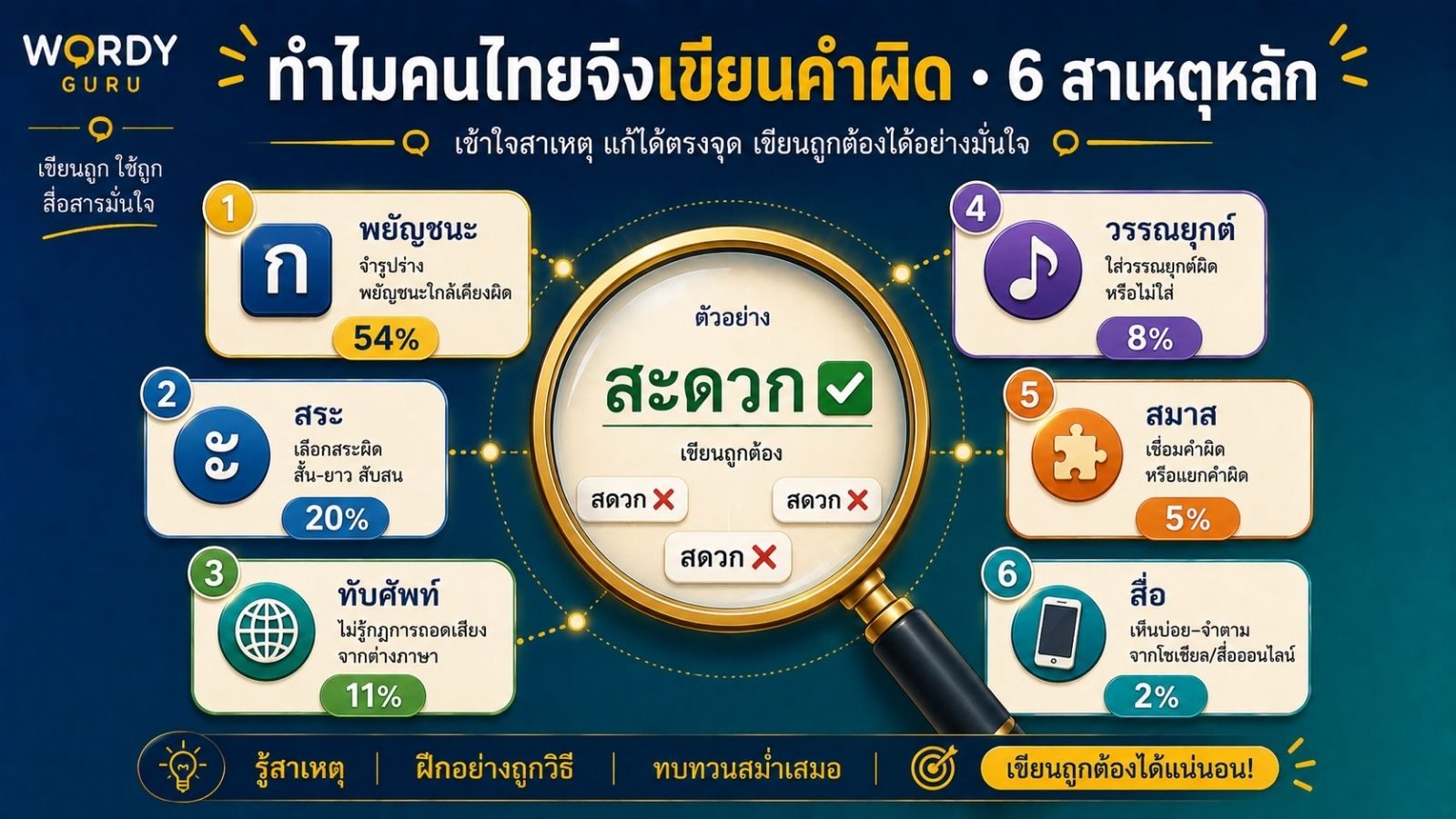 ทำไมคนไทยจึงเขียนคำผิดบ่อย เจาะลึกสาเหตุหลักทั้งหมด