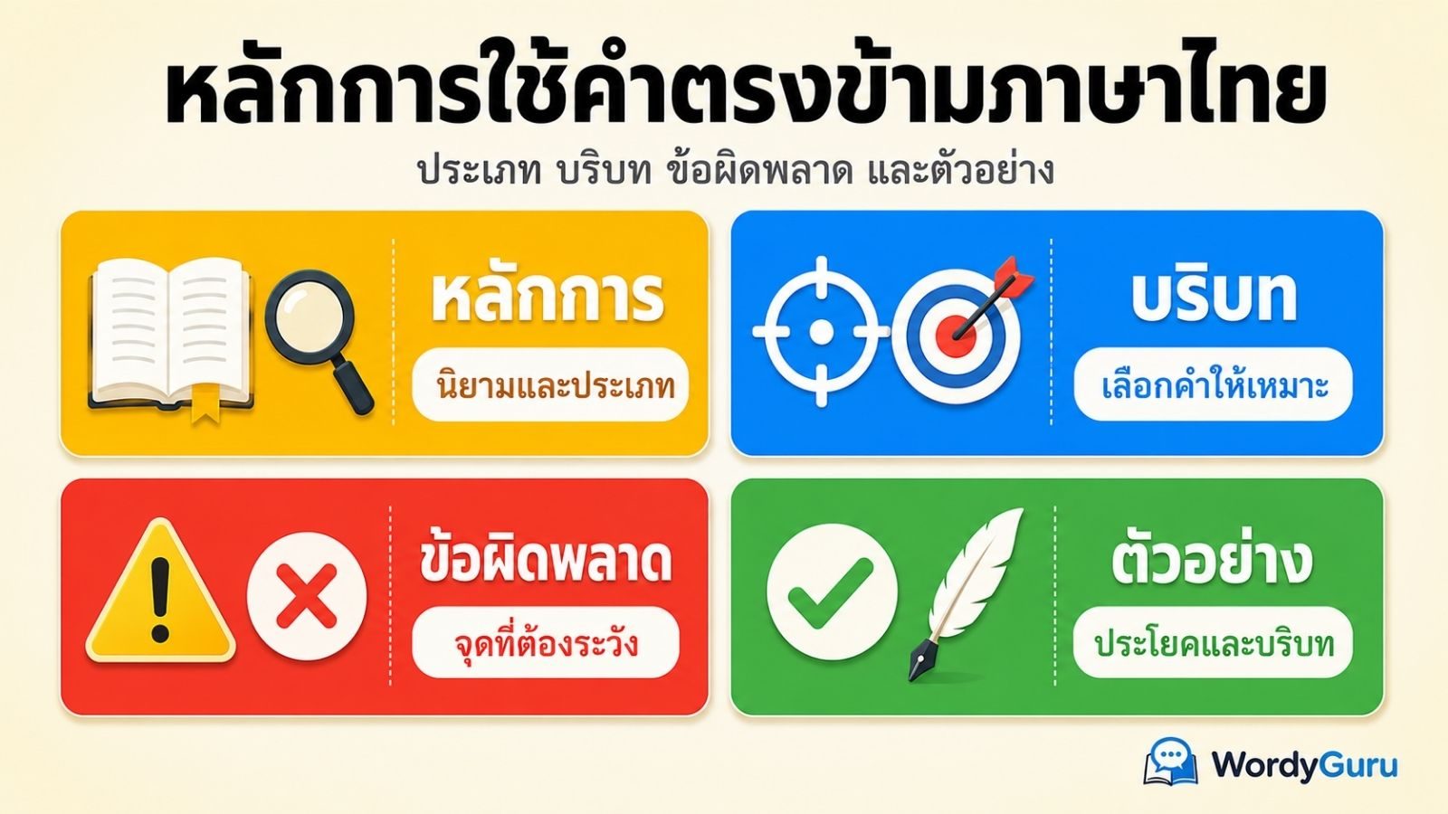 หลักการใช้คำตรงข้ามภาษาไทย: เทคนิคและวิธีเลือกคู่คำให้เหมาะกับบริบท