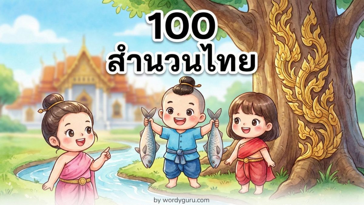 คัดเลือก 100 สำนวนไทยที่ใช้บ่อยที่สุดพร้อมความหมาย