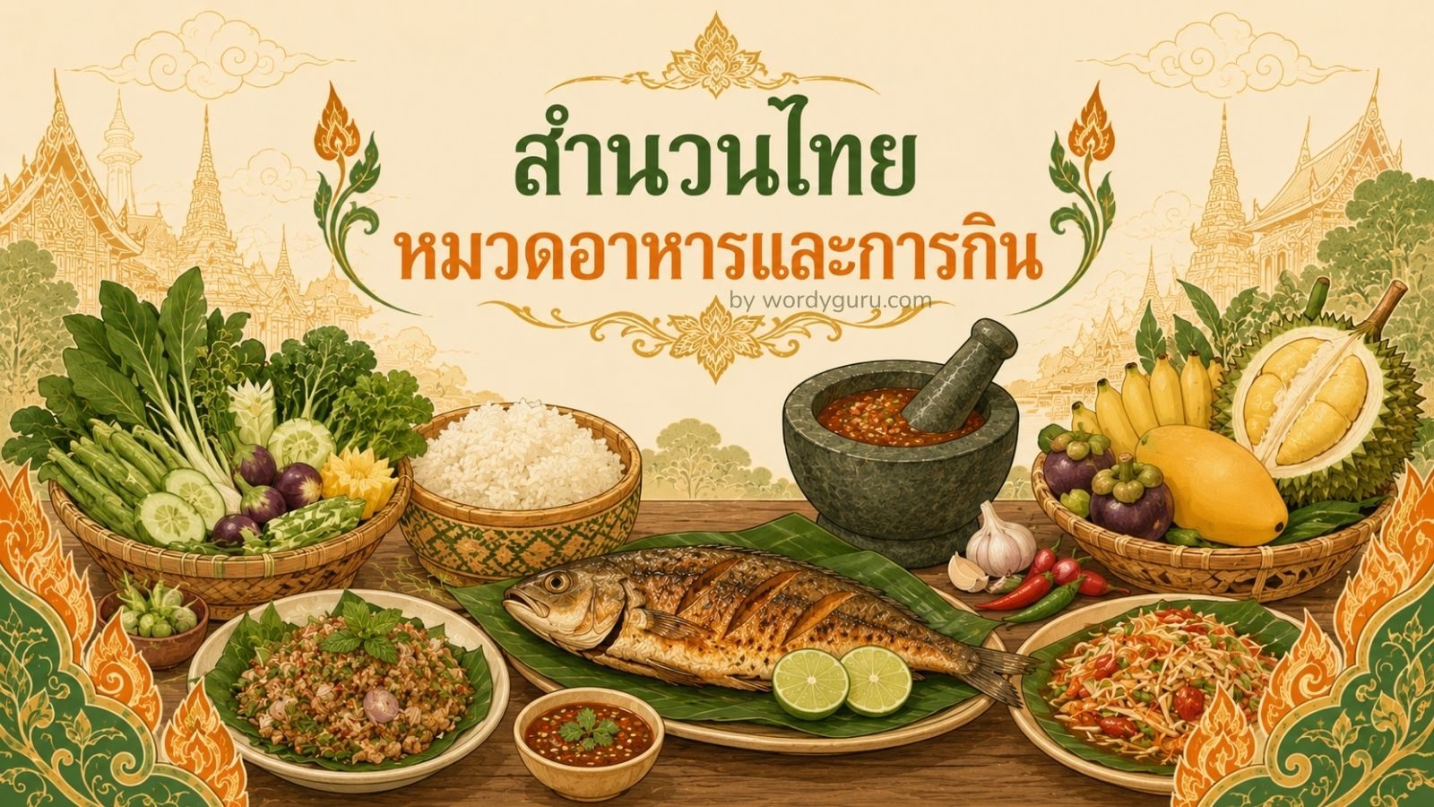 สำนวนไทยหมวดอาหารและการกิน - เรียนรู้ความหมายและบริบทการใช้