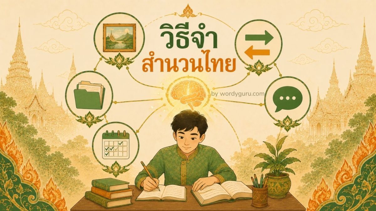วิธีจำสำนวนไทย 5 เทคนิคจำได้แม่น พร้อมตารางทบทวน 30 วัน