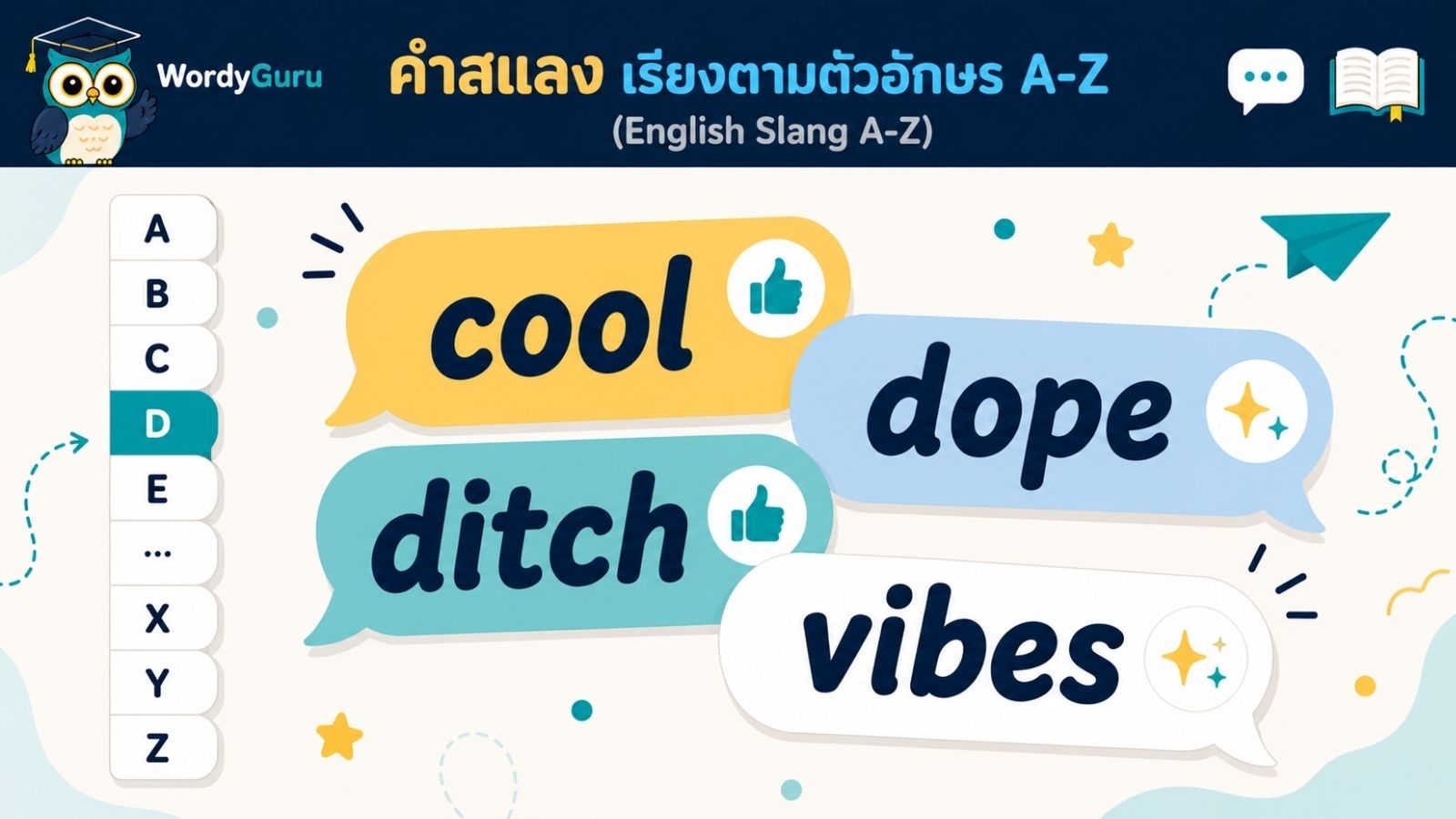 คำสแลงภาษาอังกฤษ เรียงตามตัวอักษร A-Z พร้อมคำแปลไทย