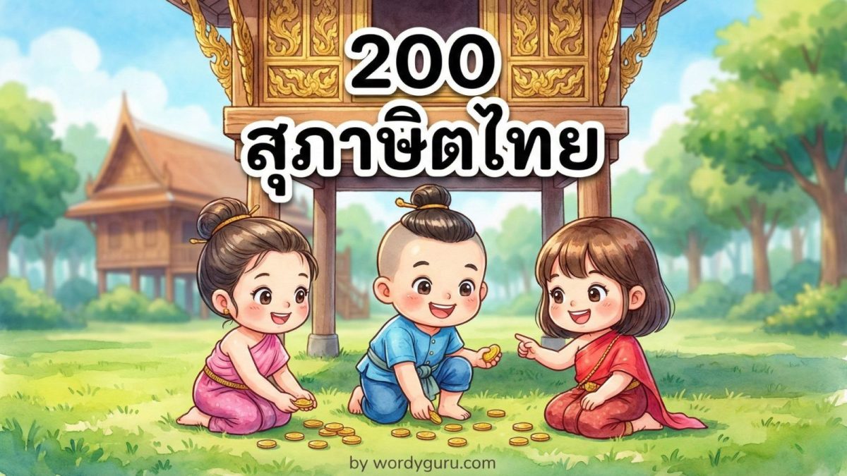 สุภาษิตไทย 200 คำ พร้อมความหมาย เรียงตามหมวด ก-ฮ