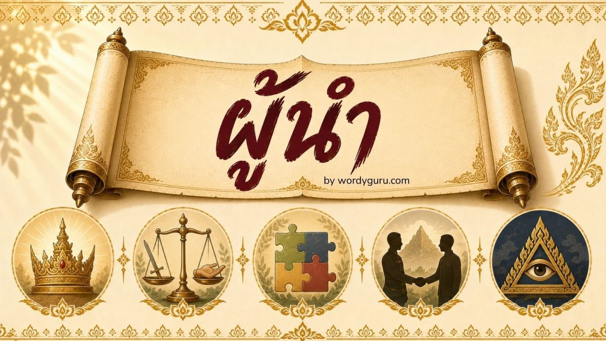 ภาพประจำหน้าคลังสุภาษิตเกี่ยวกับผู้นำของไทย - ม้วนกระดาษคำสอนผู้นำพร้อมไอคอน 5 หมวด คุณสมบัติผู้นำ อำนาจ การใช้คน เจ้านายลูกน้อง บทเรียนเตือนใจ