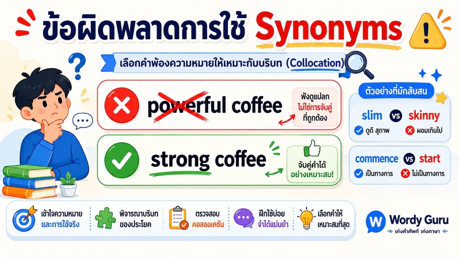 ข้อผิดพลาดการใช้ Synonyms ที่พบบ่อย