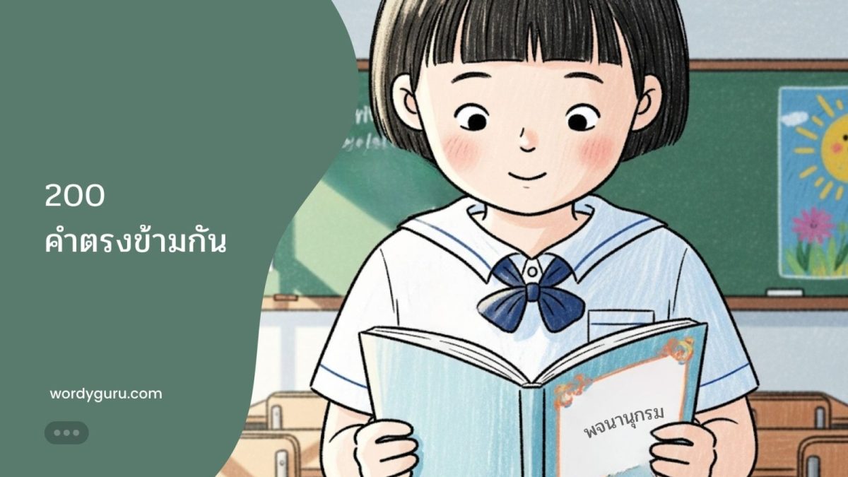 รวม 200 คู่คำศัพท์ที่มีความหมายตรงกันข้ามในภาษาไทย