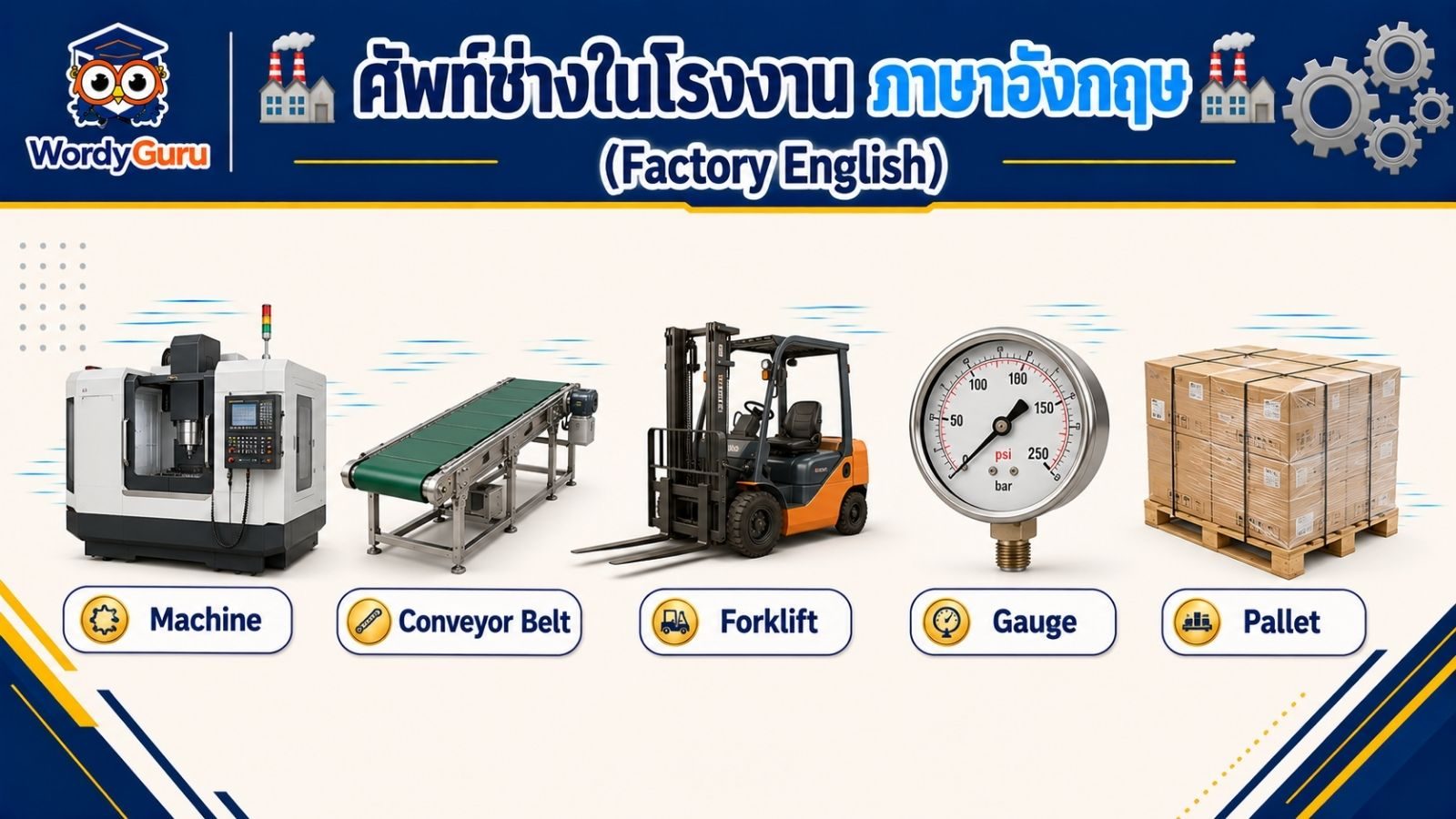 ศัพท์ช่างภาษาอังกฤษในโรงงาน สำหรับคนทำงานโรงงาน