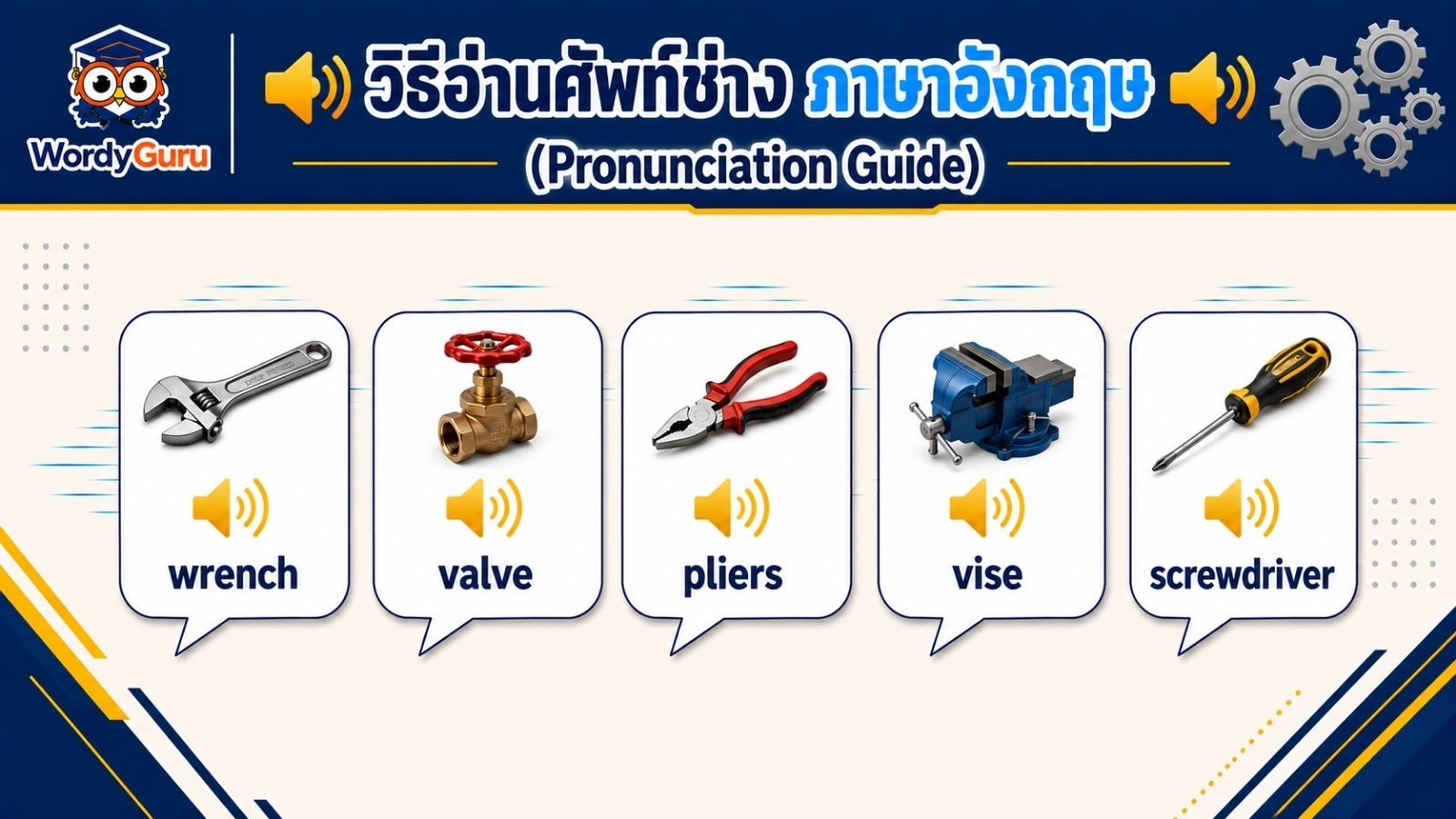 วิธีอ่านออกเสียงศัพท์ช่างภาษาอังกฤษให้ถูกต้อง