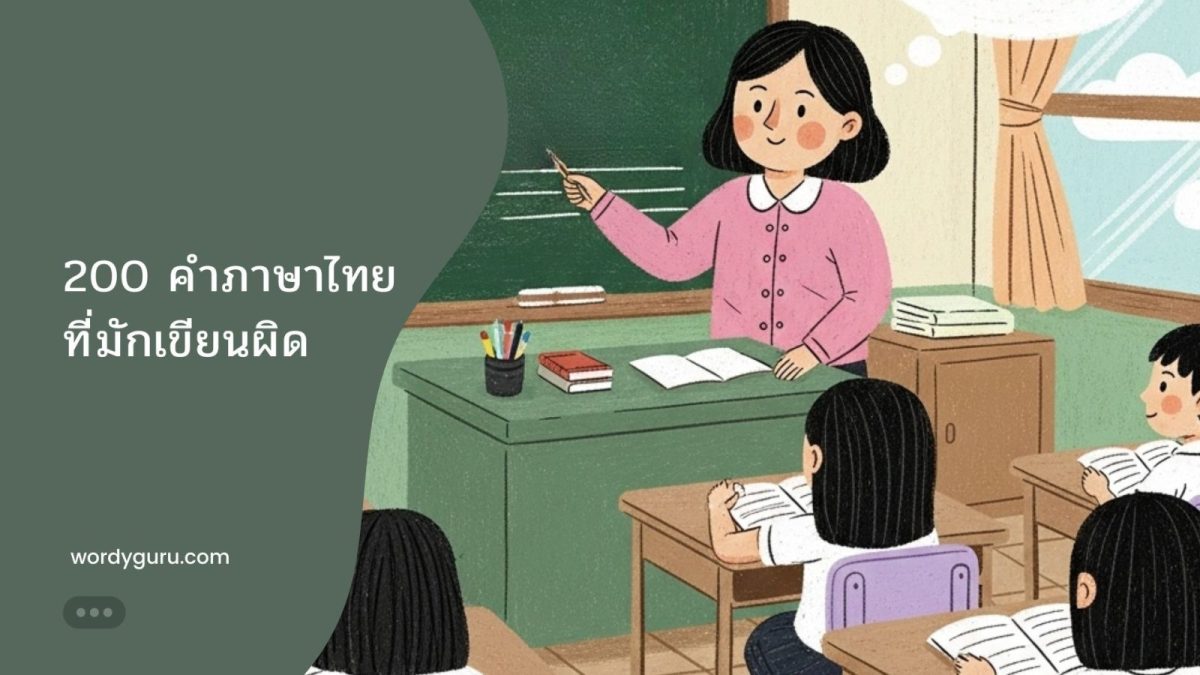 คำศัพท์ภาษาไทยที่มักเขียนผิด และคำที่สะกดถูกต้อง จำนวน 200 คำ