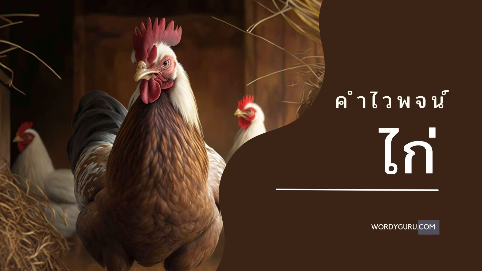 คำไวพจน์: ไก่ - คำไวพจน์ของ ไก่ พร้อมตัวอย่างการนำไปใช้