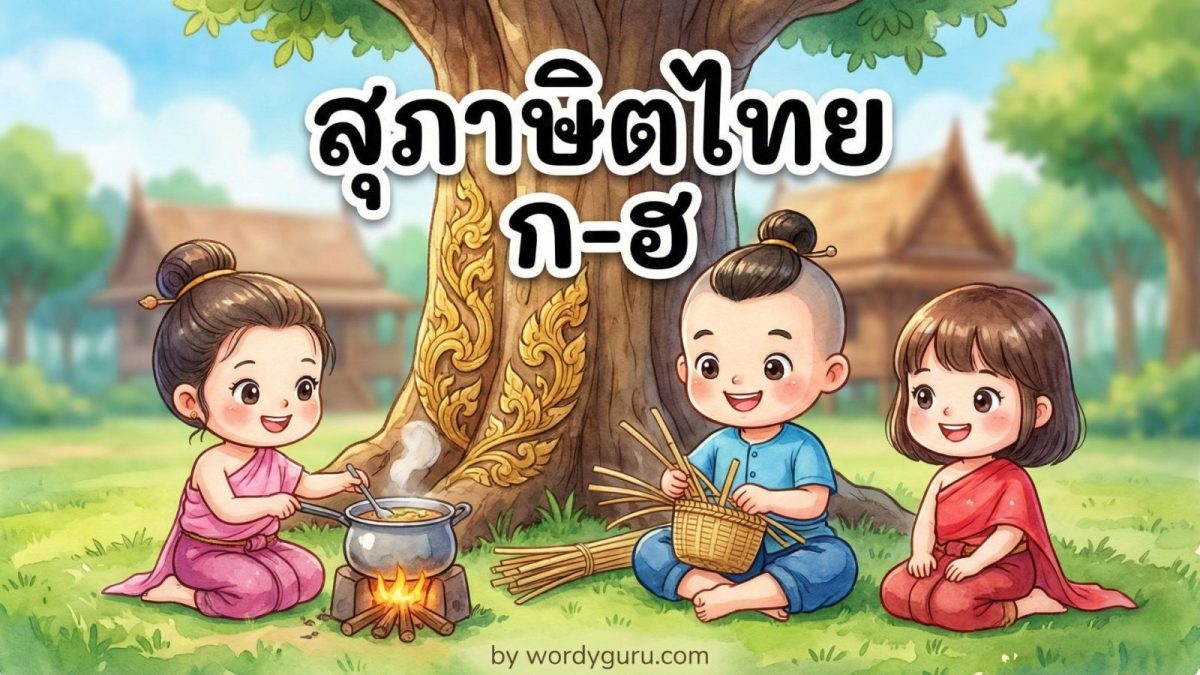 รวมสุภาษิตไทยครบถ้วนทุกหมวดหมู่ ก-ฮ พร้อมความหมายสำหรับนักเรียน